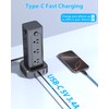 Vertical Power Strip with USB & Type-C, 12 AC Outlets