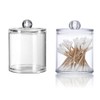 UPSTORE 2 Pieces Clear Acrylic Cotton Swab Holder with Plastic