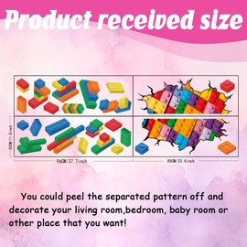 SUPERDANT Building Blocks Wall Stickers Wall Stickers for Living Room Art Stickers DIY Vinyl Decor Art Decor for Children's Room School Living Room Bedroom Playroom