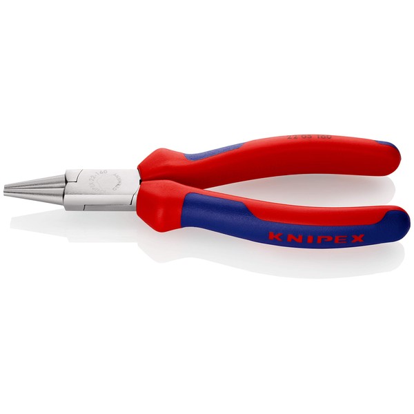 Knipex 22 05 160 Round Nose Pliers 6,3" with soft handle chrome plated