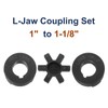 sourcing map 1" to 1-1/8" L095 Flexible 3-Piece L-Jaw Coupling