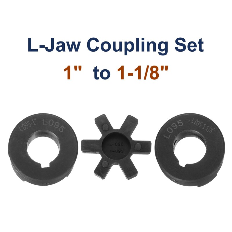sourcing map 1" to 1-1/8" L095 Flexible 3-Piece L-Jaw Coupling