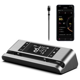 Wireless Smart Meat Thermometer with Dual-Sensor Probe, 500FT Remote Monitoring, Dedicated App, Real-Time Ambient and Food Temperature Tracking for Precise Cooking Control