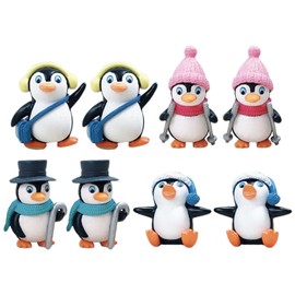YSDYY 8 Pieces Of Mini Penguin Ornaments, Cute Cartoon Doll Decoration, Diy Craft Jewelry Accessories, Miniature Landscape Ornaments Toys, Desktop Ornaments Decoration