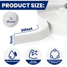 ADHES Premium Butyl Sealant Tape 1" x 30 'x 1/8" White Butyl Rubber Sealant Tape for RVs, Vehicles, Marine and Home Repair – Ideal for Headlights, Windows, Doors, and Windshields