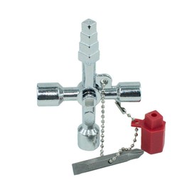 AIYIBEN 4 Way Multifunction Key with Drilling Moment Transition Key, Universal Control Cabinet Box, Pull Door, Water Meter Valve, Gas Meter Cabinet Switch (#2)