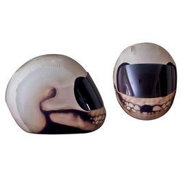 SkullSkins Skull Motorcycle Helmet Street Skin (White)