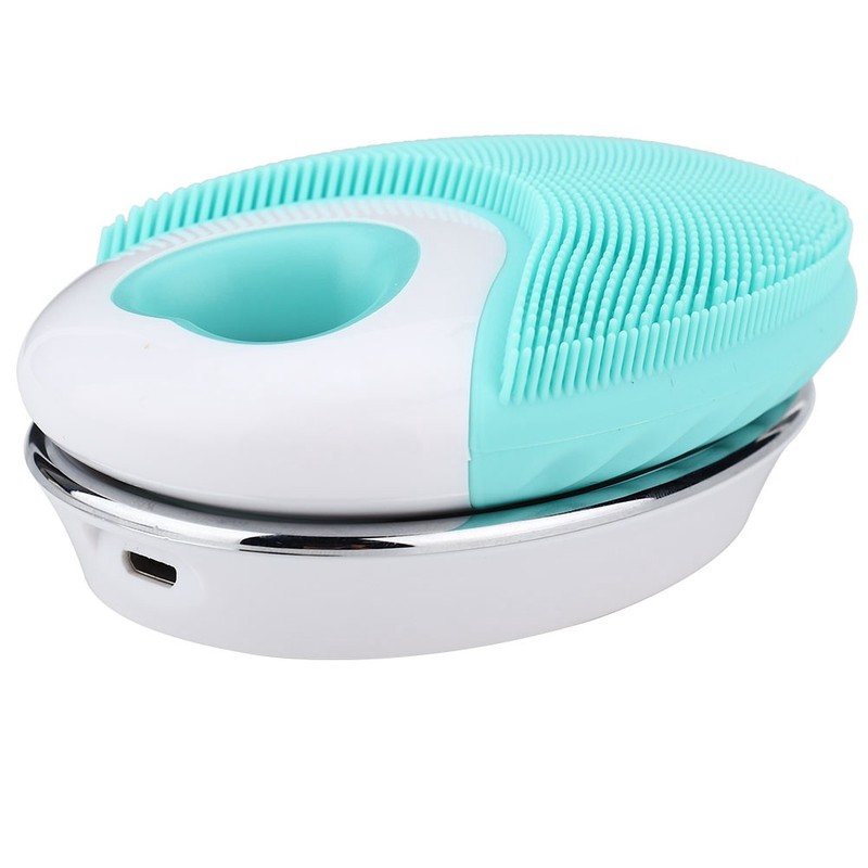 Electric Face Cleansing Brush Silicone Massage Portable Waterproof Ultrasonic Deeply