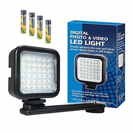Synergy Digital Lighting, Compatible with Sony a7C II Mirrorless Digital Camera Lighting LED-36X On-Camera LED Video Light - with a Pack of 4 AAA NiMH Rechargeable Batteries - 1000mAh