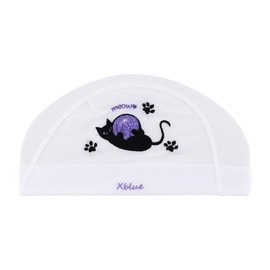 Xblue XBL-6201-09 Meow Boucle Embroidered Mesh Swim Cap / 엑스블루 XBL-6201-09 냐옹 부클 자수 메쉬 수모
