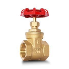 1" NPT Brass Gate Valve, Heavy Duty Female x Female Thread Manual Rotary Sluice Valve with Wheel Handle for Water, Oil, Gas, Industrial Plumbing, and HVAC Systems (1", DN25)