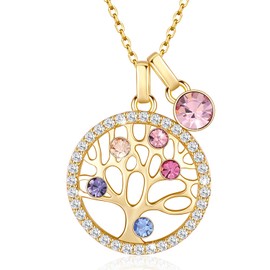 LEKANI Tree of Life Necklace Women's 925 Sterling Silver Necklace Women's Jewellery Gift for Women Her Wife Girlfriend Mum Grandma Birthday Gifts Valentine's Day Mother's Day Christmas, Sterling