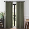 MYSKY HOME Olive Green Linen Pinch Pleated 100% Blackout Curtains