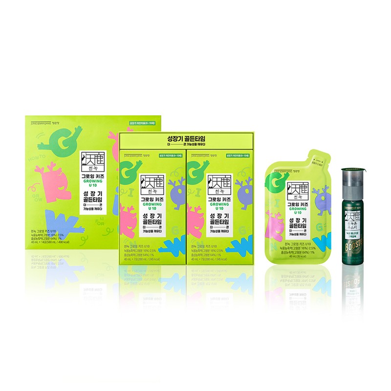 Jongkawang 정관장 천녹 그로잉 키즈 U10 20ml 14포 + 천녹톤