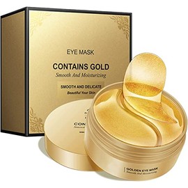 Parches Ojos 24k Oro, 60 Pcs, Colágeno, Contorno de Ojos Antiarrugas  Eliminar Ojeras, Eliminar Bolsas, Eliminar Patas de Gallo, Eliminar Hinchazón,  