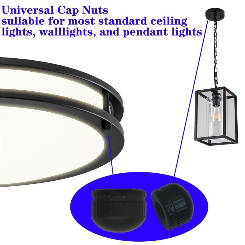 Screw Caps for Light Fixtures, Metal M4 Threaded Cap Nuts,