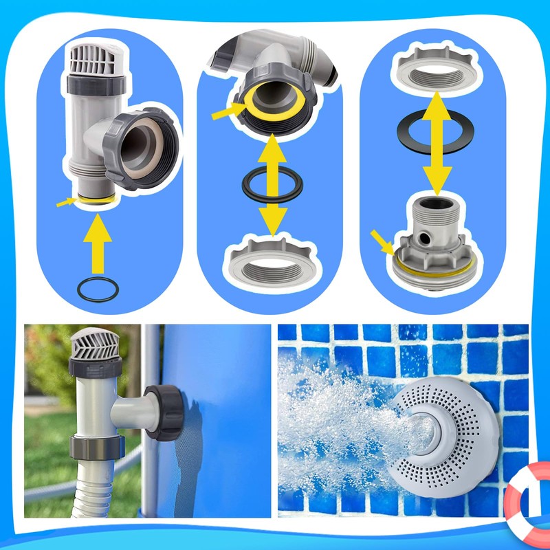 LQTSLFM Dichtungsring Poolpumpe, 6 Stück Poolpumpe Gummidichtung Rund, 25076RP Gummi