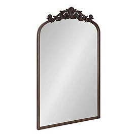 Kate and Laurel Arendahl Traditional Arch Mirror, 19 x 30.75, Antique Bronze, Baroque Inspired Wall Decor