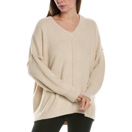 Natori Women's Luna Mellow V Neck Top Length 27", Cream, X-Large