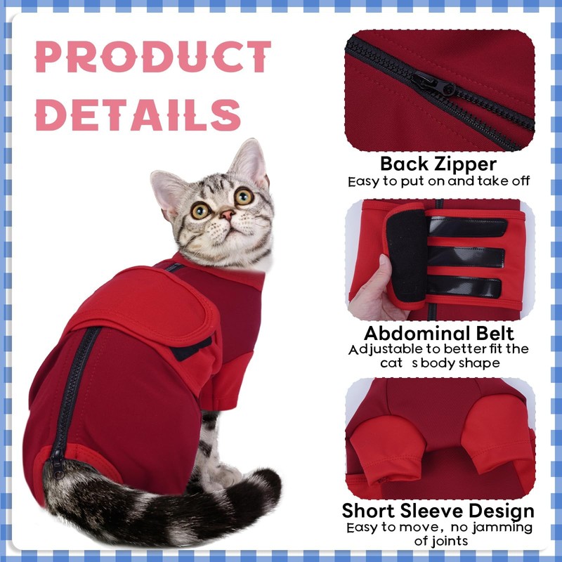 Cat Anxiety Relief Clothes, Adjustable Calming Shirt Suitable for Small