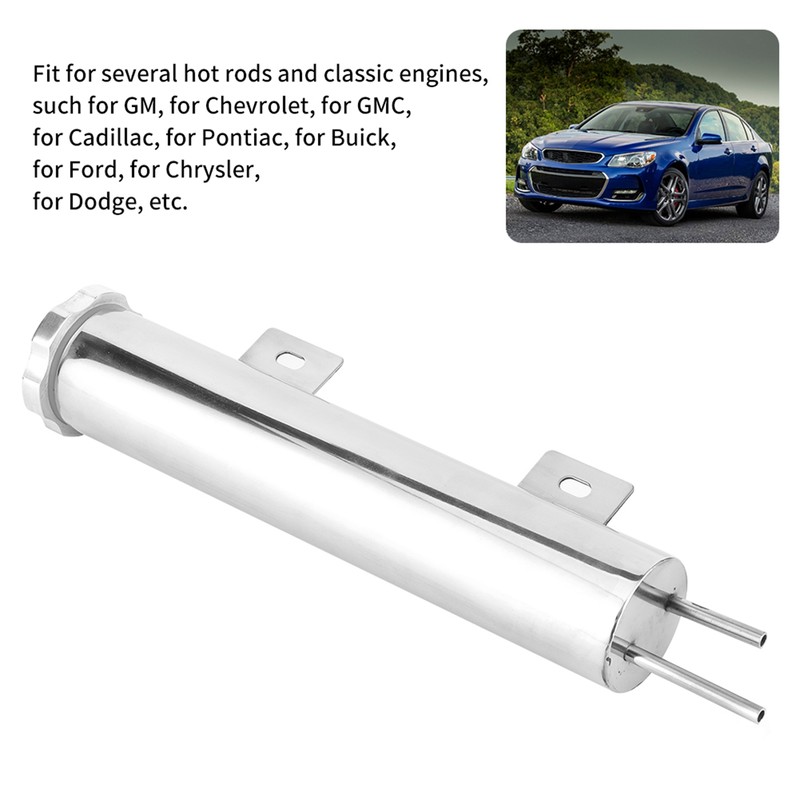 2x10in Overflow Tank Can Polished Stainless Steel Coolant Radiator 14oz