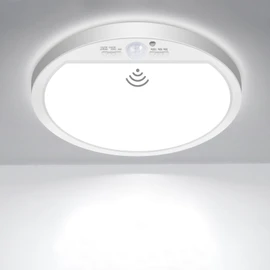 slochi LED Deckenleuchte mit Bewegungsmelder Innen, 15W 1500LM Deckenlampe mit Bewegungssensor, 3000K/4000K/6500K, 22cm Rund Sensor Licht für Flur, Balkon, Treppe, Garage, Badzimmer
