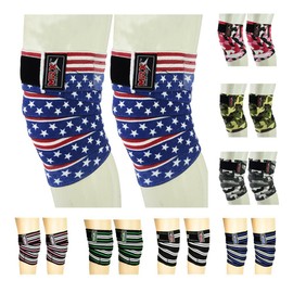 New Weightlifting Knee Wraps for Gym Fitness Training Support Bandages Knee Straps for Squats (US Flag)
