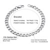 Cuban Link Bracelet for Men Silver Chain Bracelet Link Bracelets