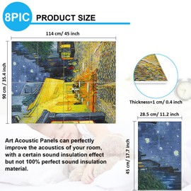 JBER Art Acoustic Panels, 45X36 Inches Acoustical Wall Panels, Sound Absorbing Wall Art, Decorative Acoustic Panels, Soundproof Wall Panels for Studio, Home & Living Room(Cafe Terrace At Night)