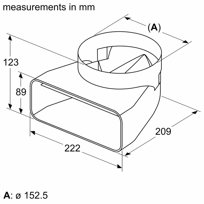 90° Adaptor Piece Round / Flat