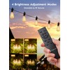 Brightown Solar String Lights Outdoor - 38FT Patio With Remote,