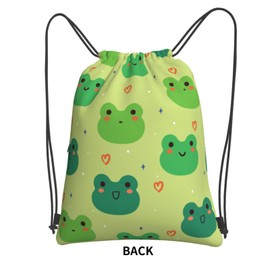 Dujiea Drawstring Backpack, Adjustable Cartoon Frog Gym Bag Sackpack Cinch Sports Backpack For Men Women Shopping Yoga Swimming Traveling