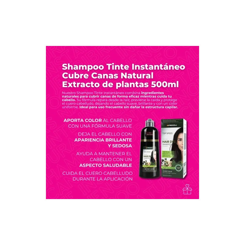 Shampoo Tinte Instantáneo Cubre Canas Natural Jengibre 500ml