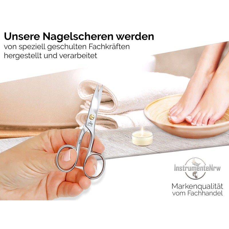 Toenail Scissors with One-Sided Micro Serration, Nail Scissors, Stainless Steel,