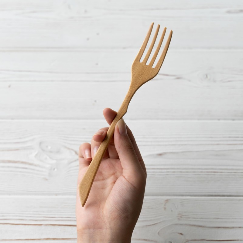 RIVERET Liverette Fork Cutlery, M, 7.5 inches (19 cm), Bamboo