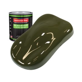 Restoration Shop - Olive Drab Low VOC Urethane Basecoat Auto Paint - Quart Paint Color Only - Professional High Gloss Automotive, Car, Truck Refinish Coating