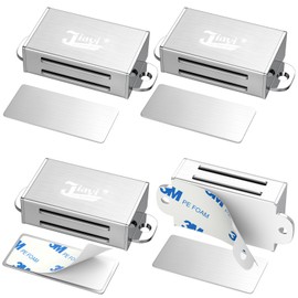 Jiayi 4 Pack Cabinet Magnetic Door Catch Self Adhesive Door Magnets Stainless Steel Strong Magnetic for Kitchen Cupboard Wardrobe Closet Door Closure Drawer Latch