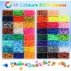 VynyQoo Bügelperlen Set, 8200 Stück 5 mm Bügelperlen in 48