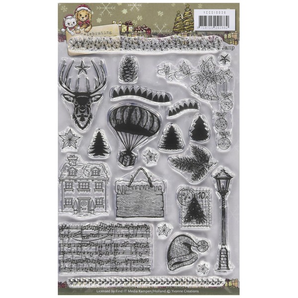 Find It Trading Yvonne Creations Celebrating Christmas Clear Stamp