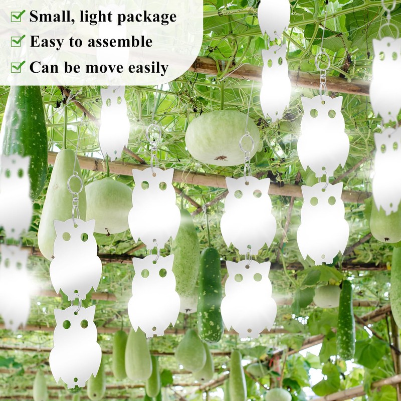 HADEEONG Bird Reflectors to Keep Birds Away, 8-Pack Reflective Owl