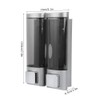 200MLx2 Silver DoubleHead Soap Dispenser WallMounted Manual Shampoo Dispensers