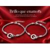 Pulseras Para Parejas Promesa Moissanita Oro Blanco 18k Plat