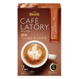 AGF Blendy Cafe Ratory Sticks, Thick Hazelnut Latte, 7 Bottles x 6 Boxes, 0.4 oz (10.5 g) (42)