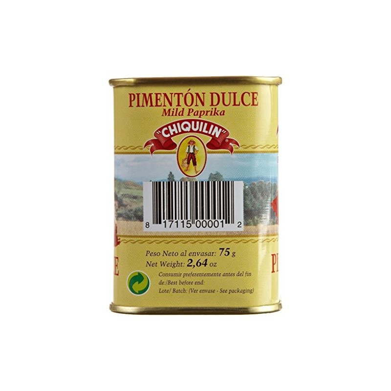 Chiquilin Pimenton Dulce Mild Paprika 2.64 oz Tin (12 Pack,