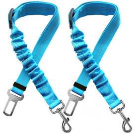 Yiaizhuo 2 Dog Car Harness Seatbelt Seat Belt Leash Travel Accessories Bungee Anti Shock Pet Cat Adjustable Lead Clip Safety Seats Belts Sky Blue