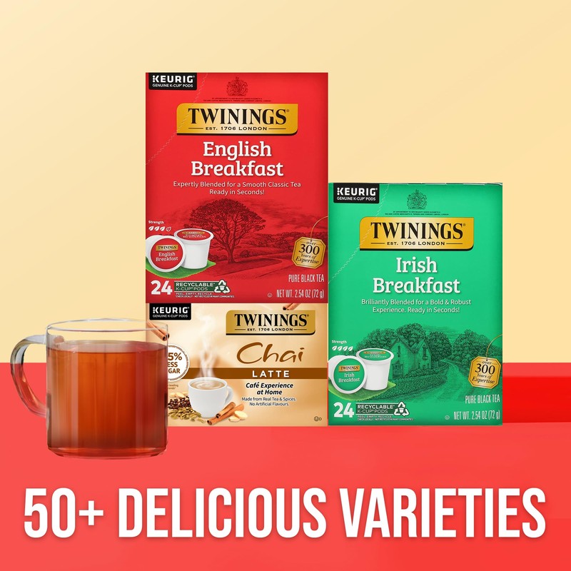 Twinings English Breakfast Black Tea K-Cup Pods for Keurig, 24