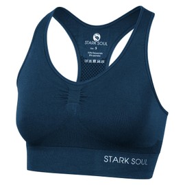 STARK SOUL Bra Light Support - Sports Bra Double Layer for Women, Sizes S, M, L and XL, navy