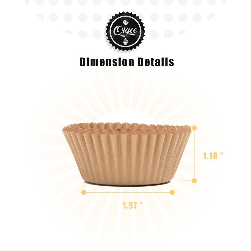 qiqee Natural 500pcs Cupcake Liners Muffin Linner No Smell, Food