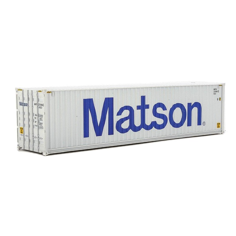 Walthers SceneMaster 40' Hi-Cube Corrugated-Side Container-Matson (Gray, Blue) 949-8263 HO