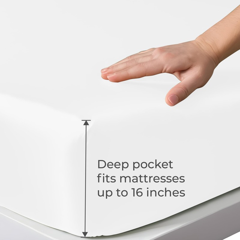 Linenwalas 100% Natural Bamboo Only Fitted Sheet With Secure Elastic